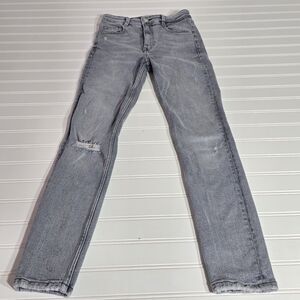 Zara Women’s Skinny Jeans Distressed Light Grey Size 4
